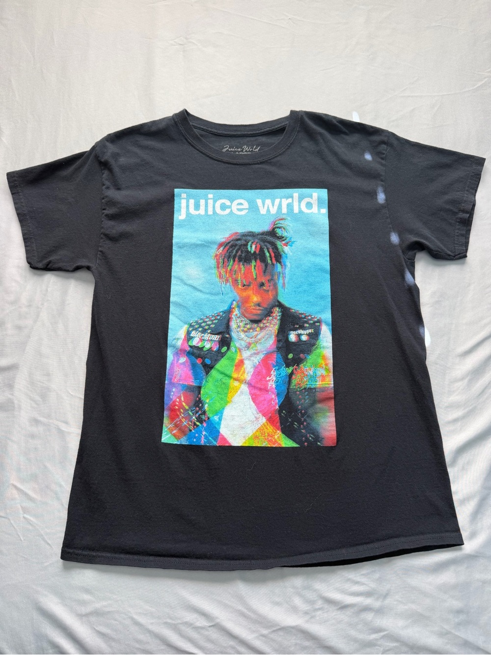 Juice Wrld Black Short-Sleeve Graphic Tee - Multicolor Print